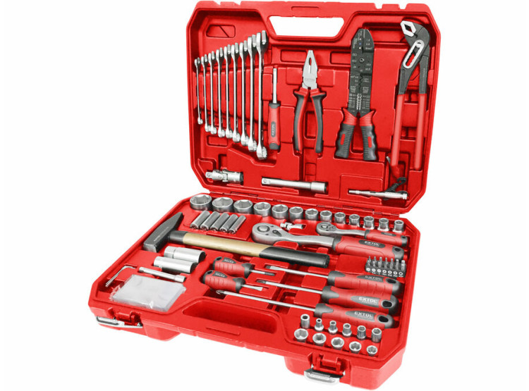 Extol Premium Sada nářadí 100ks, 1/4", 1/2", CrV